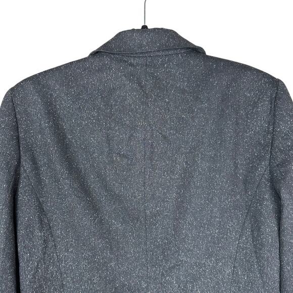 Ann Taylor Black Speckled Wool Silk Blend Button Front Blazer Size 6 - Picture 5 of 7